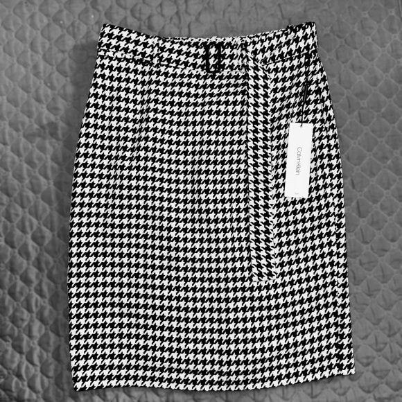 NWT Calvin Klein Black & White Career Knit Knee Length Pencil Skirt – Size 2 - Picture 3 of 16